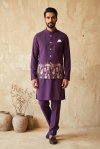Purple Outluk Wedding Vol 67 Soft Silk Modi Jacket Kurta Pajama W6704